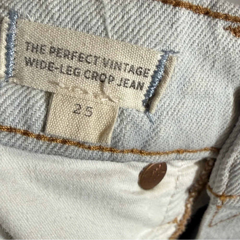 Madewell The Perfect Vintage Wide-Leg‎ Crop Jean in Edmunds Wash size 25